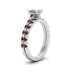 Load image into Gallery viewer, french-pave-princess-cut-petite-ruby-wedding-ring-set-in-FD9918PRGRUDRANGLE3-NL-WG-B1