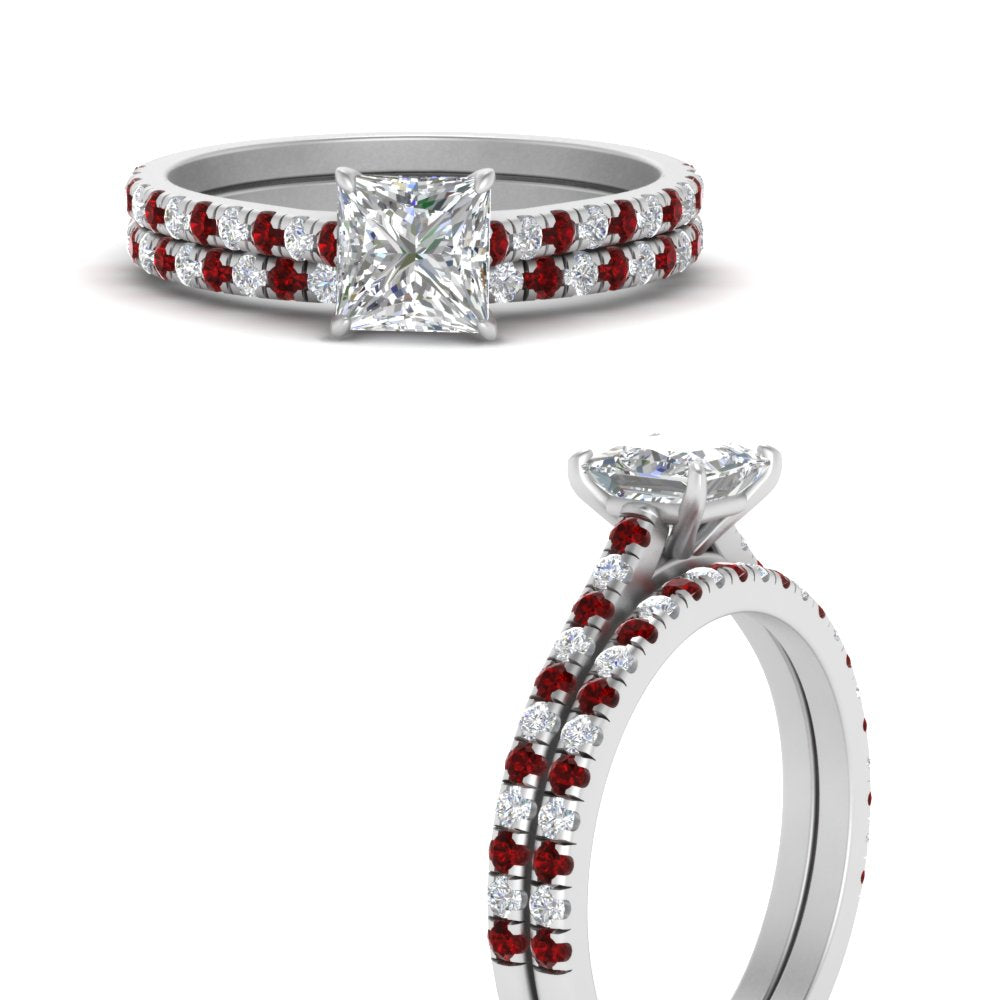 french-pave-princess-cut-petite-ruby-wedding-ring-set-in-FD9918PRGRUDRANGLE3-NL-WG-B1