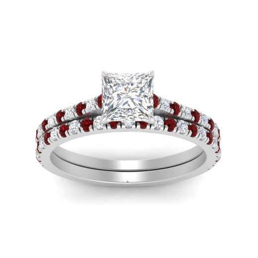 french-pave-princess-cut-petite-ruby-wedding-ring-set-in-FD9918PRGRUDRANGLE3-NL-WG-B1