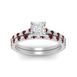 Load image into Gallery viewer, french-pave-princess-cut-petite-ruby-wedding-ring-set-in-FD9918PRGRUDRANGLE3-NL-WG-B1
