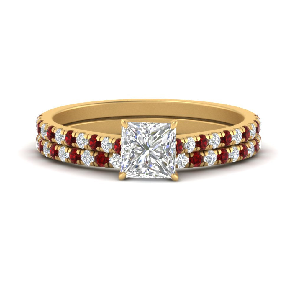 french-pave-princess-cut-petite-ruby-wedding-ring-set-in-FD9918PRGRUDRANGLE3-NL-YG-B1