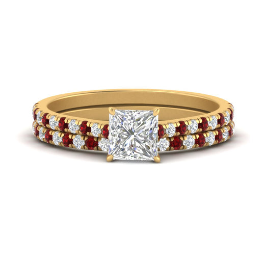 french-pave-princess-cut-petite-ruby-wedding-ring-set-in-FD9918PRGRUDRANGLE3-NL-YG-B1