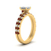 Load image into Gallery viewer, french-pave-princess-cut-petite-ruby-wedding-ring-set-in-FD9918PRGRUDRANGLE3-NL-YG-B1