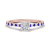Load image into Gallery viewer, french-pave-princess-cut-petite-sapphire-engagement-ring-in-FD9918PRRGSABLANGLE3-NL-RG