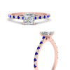 Load image into Gallery viewer, french-pave-princess-cut-petite-sapphire-engagement-ring-in-FD9918PRRGSABLANGLE3-NL-RG