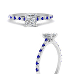 Load image into Gallery viewer, french-pave-princess-cut-petite-sapphire-engagement-ring-in-FD9918PRRGSABLANGLE3-NL-WG
