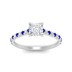 Load image into Gallery viewer, french-pave-princess-cut-petite-sapphire-engagement-ring-in-FD9918PRRGSABLANGLE3-NL-WG
