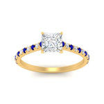 Load image into Gallery viewer, french-pave-princess-cut-petite-sapphire-engagement-ring-in-FD9918PRRGSABLANGLE3-NL-YG

