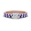 Load image into Gallery viewer, french-pave-princess-cut-petite-sapphire-wedding-ring-set-in-FD9918PRGSABLANGLE3-NL-RG-B1