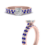 Load image into Gallery viewer, french-pave-princess-cut-petite-sapphire-wedding-ring-set-in-FD9918PRGSABLANGLE3-NL-RG-B1
