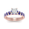 Load image into Gallery viewer, french-pave-princess-cut-petite-sapphire-wedding-ring-set-in-FD9918PRGSABLANGLE3-NL-RG-B1