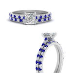 Load image into Gallery viewer, french-pave-princess-cut-petite-sapphire-wedding-ring-set-in-FD9918PRGSABLANGLE3-NL-WG-B1
