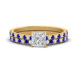 Load image into Gallery viewer, french-pave-princess-cut-petite-sapphire-wedding-ring-set-in-FD9918PRGSABLANGLE3-NL-YG-B1
