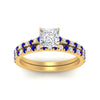 Load image into Gallery viewer, french-pave-princess-cut-petite-sapphire-wedding-ring-set-in-FD9918PRGSABLANGLE3-NL-YG-B1