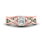Load image into Gallery viewer, french-pave-radiant-contour-emerald-wedding-band-in-rose-gold-FD9986B1RAGEMGR-NL-RG
