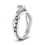 Load image into Gallery viewer, french-pave-radiant-contour-emerald-wedding-band-in-white-gold-FD9986B1RAGEMGR-NL-WG
