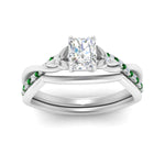 Load image into Gallery viewer, french-pave-radiant-contour-emerald-wedding-band-in-white-gold-FD9986B1RAGEMGR-NL-WG
