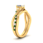 Load image into Gallery viewer, french-pave-radiant-contour-emerald-wedding-band-in-yellow-gold-FD9986B1RAGEMGR-NL-YG

