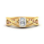 Load image into Gallery viewer, french-pave-radiant-contour-orange-sapphire-wedding-band-in-yellow-gold-FD9986B1RAGSAOR-NL-YG
