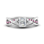 Load image into Gallery viewer, french-pave-radiant-contour-pink-sapphire-wedding-band-in-white-gold-FD9986B1RAGSADRPI-NL-WG
