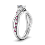Load image into Gallery viewer, french-pave-radiant-contour-pink-sapphire-wedding-band-in-white-gold-FD9986B1RAGSADRPI-NL-WG