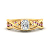 Load image into Gallery viewer, french-pave-radiant-contour-pink-sapphire-wedding-band-in-yellow-gold-FD9986B1RAGSADRPI-NL-YG