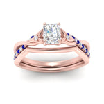 Load image into Gallery viewer, french-pave-radiant-contour-sapphire-wedding-band-in-rose-gold-FD9986B1RAGSABL-NL-RG
