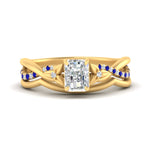 Load image into Gallery viewer, french-pave-radiant-contour-sapphire-wedding-band-in-yellow-gold-FD9986B1RAGSABL-NL-YG
