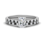 Load image into Gallery viewer, french-pave-radiant-petite-black-diamond-wedding-ring-set-in-FD9918RAGBLACKANGLE3-NL-WG-B1
