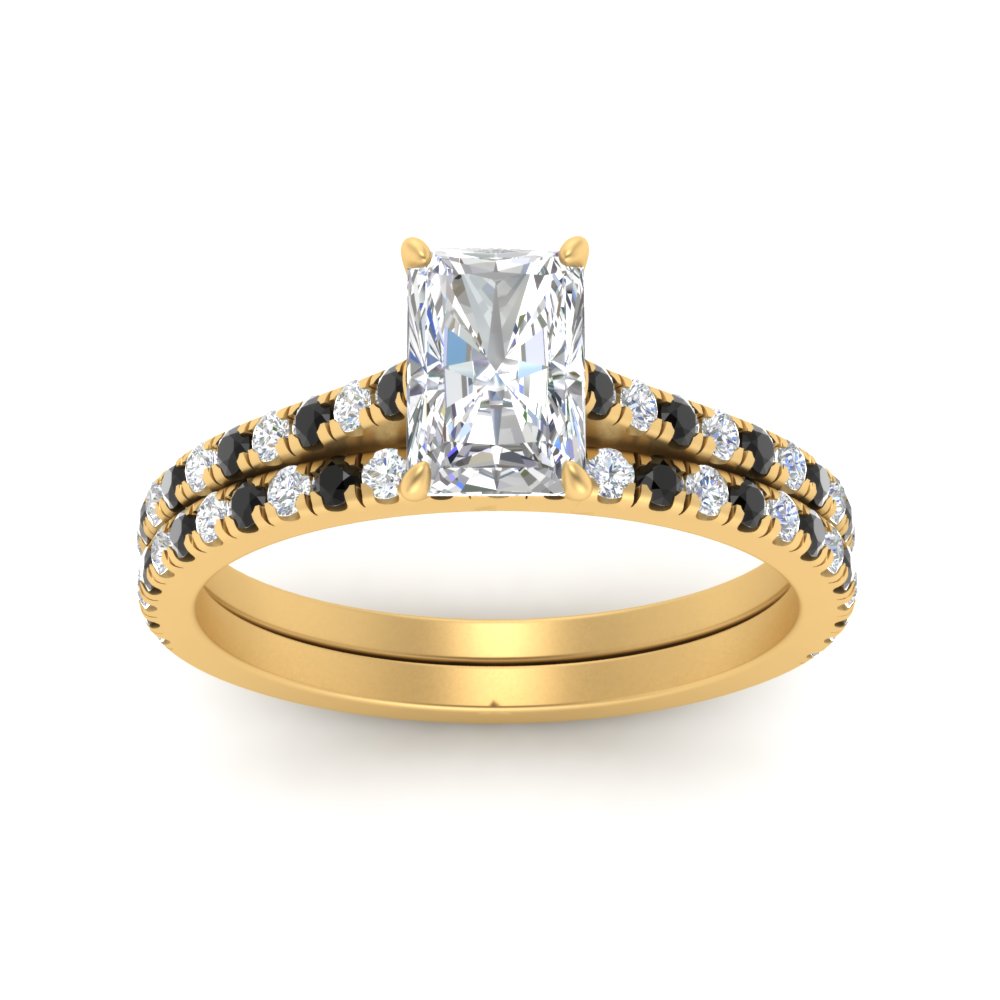 french-pave-radiant-petite-black-diamond-wedding-ring-set-in-FD9918RAGBLACKANGLE3-NL-YG-B1