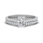 Load image into Gallery viewer, french-pave-radiant-petite-diamond-wedding-ring-set-in-FD9918RAANGLE3-NL-WG-B1
