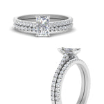 Load image into Gallery viewer, french-pave-radiant-petite-diamond-wedding-ring-set-in-FD9918RAANGLE3-NL-WG-B1
