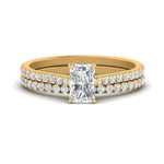 Load image into Gallery viewer, french-pave-radiant-petite-diamond-wedding-ring-set-in-FD9918RAANGLE3-NL-YG-B1
