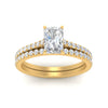 Load image into Gallery viewer, french-pave-radiant-petite-diamond-wedding-ring-set-in-FD9918RAANGLE3-NL-YG-B1
