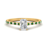 Load image into Gallery viewer, french-pave-radiant-petite-emerald-engagement-ring-in-FD9918RARGEMGRANGLE3-NL-YG
