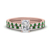 Load image into Gallery viewer, french-pave-radiant-petite-emerald-wedding-ring-set-in-FD9918RAGEMGRANGLE3-NL-RG-B1