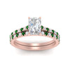 Load image into Gallery viewer, french-pave-radiant-petite-emerald-wedding-ring-set-in-FD9918RAGEMGRANGLE3-NL-RG-B1
