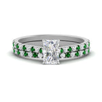 Load image into Gallery viewer, french-pave-radiant-petite-emerald-wedding-ring-set-in-FD9918RAGEMGRANGLE3-NL-WG-B1
