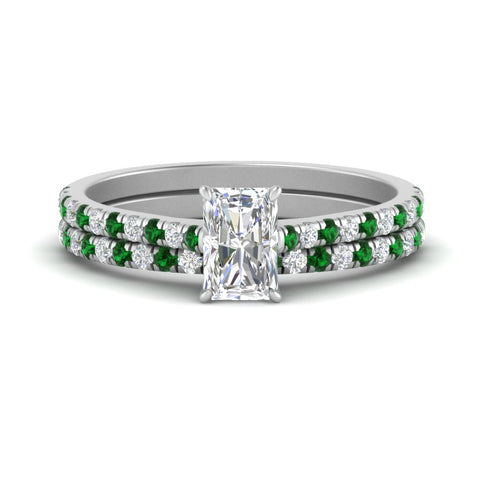 french-pave-radiant-petite-emerald-wedding-ring-set-in-FD9918RAGEMGRANGLE3-NL-WG-B1