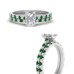 Load image into Gallery viewer, french-pave-radiant-petite-emerald-wedding-ring-set-in-FD9918RAGEMGRANGLE3-NL-WG-B1
