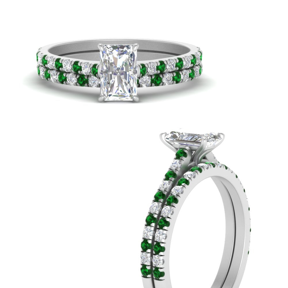 french-pave-radiant-petite-emerald-wedding-ring-set-in-FD9918RAGEMGRANGLE3-NL-WG-B1