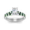 Load image into Gallery viewer, french-pave-radiant-petite-emerald-wedding-ring-set-in-FD9918RAGEMGRANGLE3-NL-WG-B1
