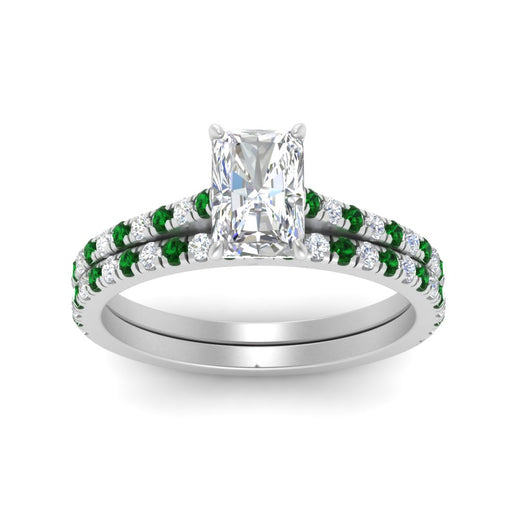 french-pave-radiant-petite-emerald-wedding-ring-set-in-FD9918RAGEMGRANGLE3-NL-WG-B1