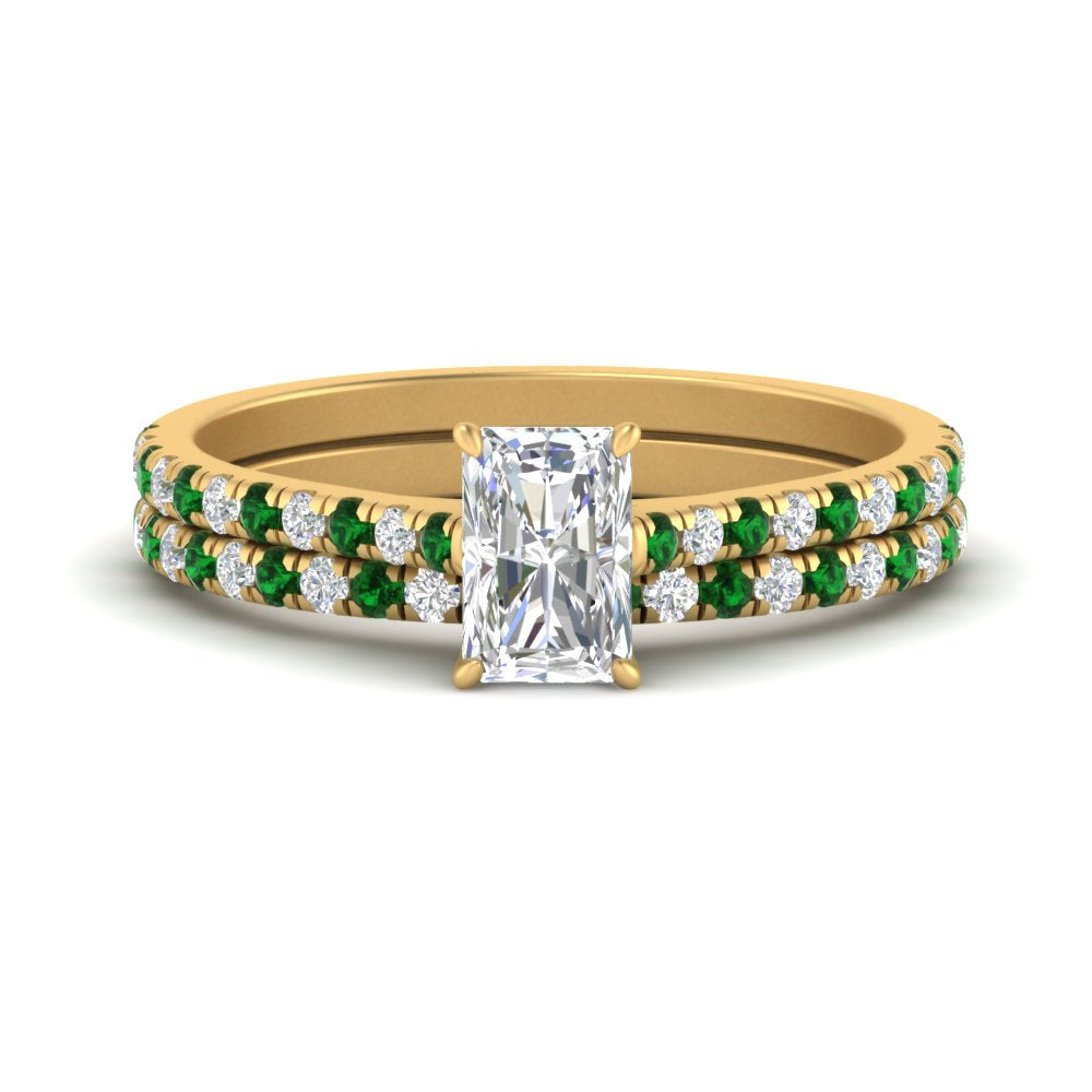 french-pave-radiant-petite-emerald-wedding-ring-set-in-FD9918RAGEMGRANGLE3-NL-YG-B1