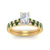 Load image into Gallery viewer, french-pave-radiant-petite-emerald-wedding-ring-set-in-FD9918RAGEMGRANGLE3-NL-YG-B1
