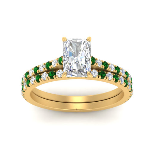french-pave-radiant-petite-emerald-wedding-ring-set-in-FD9918RAGEMGRANGLE3-NL-YG-B1