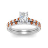 Load image into Gallery viewer, french-pave-radiant-petite-orange-sapphire-wedding-ring-set-in-FD9918RAGSAORANGLE3-NL-WG-B1