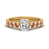 Load image into Gallery viewer, french-pave-radiant-petite-orange-sapphire-wedding-ring-set-in-FD9918RAGSAORANGLE3-NL-YG-B1