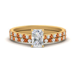 Load image into Gallery viewer, french-pave-radiant-petite-orange-sapphire-wedding-ring-set-in-FD9918RAGSAORANGLE3-NL-YG-B1
