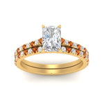 Load image into Gallery viewer, french-pave-radiant-petite-orange-sapphire-wedding-ring-set-in-FD9918RAGSAORANGLE3-NL-YG-B1

